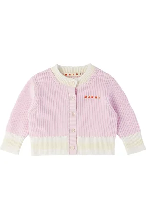 Marni Bébé | Cardigan rose à logo brodé