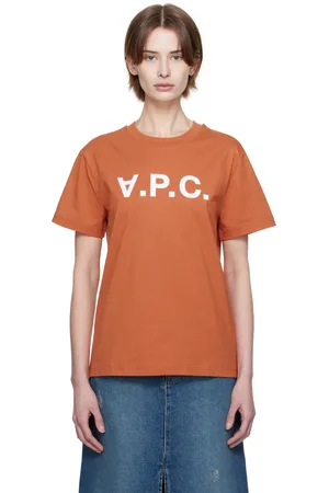 A.P.C. T-shirt orange à logo V.P.C.