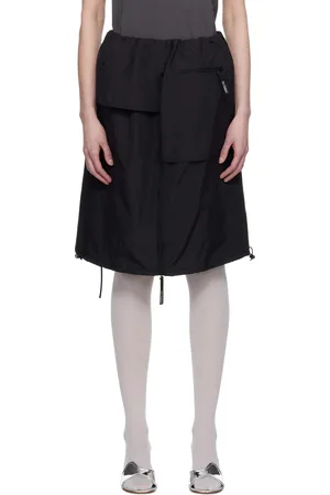 Kijun Jupe midi de style parka étagée noire