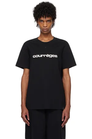 Courrèges T-shirt droit noir logo imprimé
