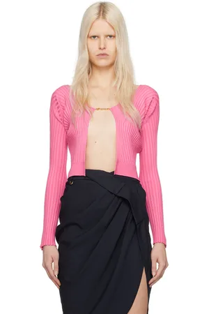 Jacquemus Cardigan long Pralu rose en tricot - Le raphia