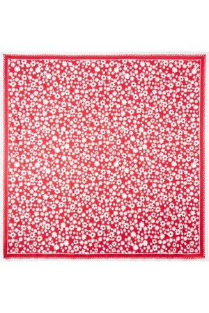 Marni Foulard rouge et blanc à motif Pop Fields