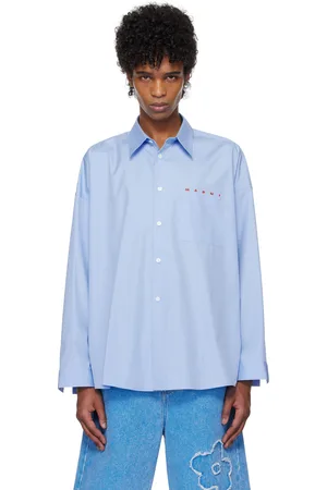 Marni Chemise bleue à logo partiellement dissimulé