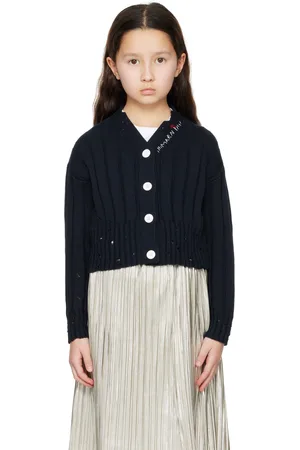 Marni Enfant | Cardigan bleu marine à effet usé