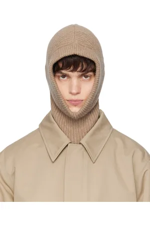 LEMAIRE Passe-montagne beige en laine d