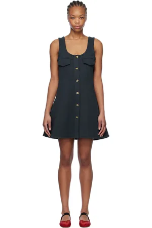 Ganni Robe courte bleu marine en molleton épais