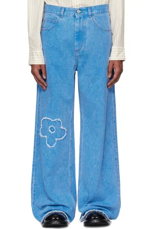 Marni Jean bleu à taille mi-haute et à écusson