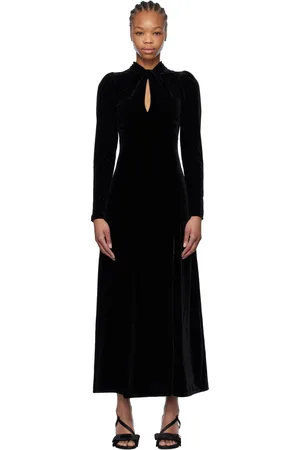 Ganni Robe longue noire en velours