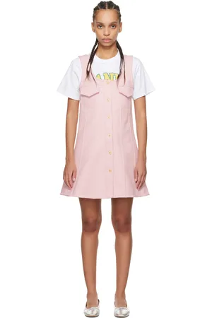 Ganni Robe courte rose à boutons