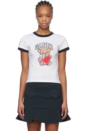Ganni T-shirt blanc en jersey à image
