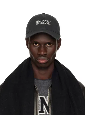 Ganni Casquette noire à logo brodé