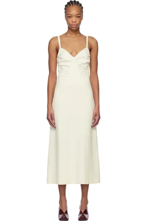 Jil Sander Robe midi sans manches blanc cassé
