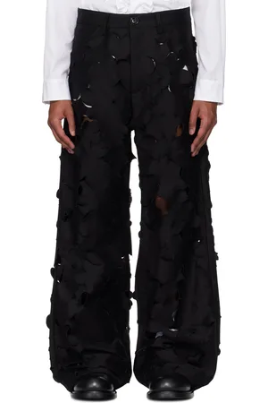 Marni Pantalon cargo noir en coton à découpes