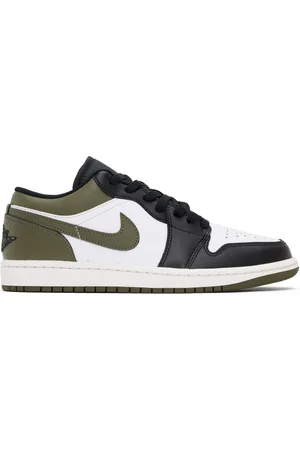 Nike Baskets basses Air Jordan 1 kaki et noir