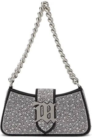 MISBHV Mini sac porté épaule noir à ornements facettés