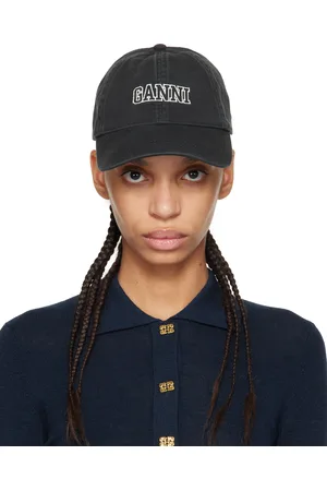 Ganni Casquette noire à logo brodé