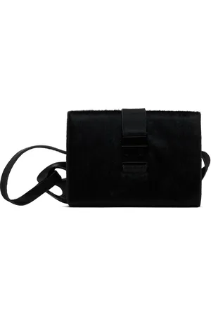 HELIOT EMIL Sac rigide Solely noir en cuir de veau avec poils
