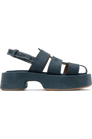 J.W.Anderson Sandales style pêcheur bleu marine en suède à plateforme