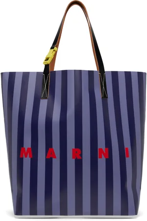 Marni Cabas bleu à rayures - Tribeca