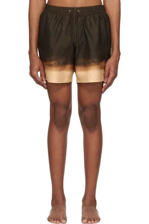 DRIES VAN NOTEN Maillot de bain brun à dégradé imprimé