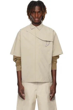 HELIOT EMIL Chemise à manches courtes beige en nylon à mousqueton