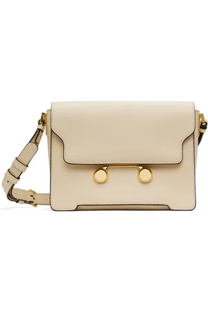 Marni Moyen sac porté épaule blanc cassé en cuir - Trunkaroo