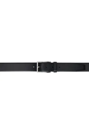 HUGO BOSS Ceinture noire en cuir à boucle à logo gravé