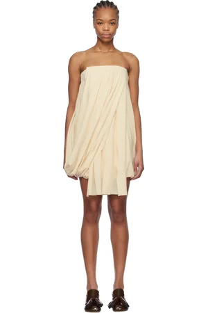 J.W.Anderson Robe courte de style bustier drapée blanc cassé