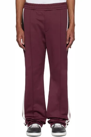 Salvatore Ferragamo Pantalon de survêtement bourgogne à rayures contrastantes