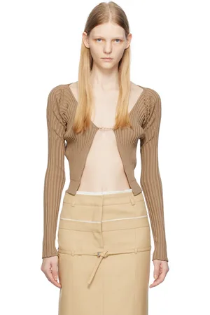 Jacquemus Cardigan long Pralu brun en tricot - Le chouchou