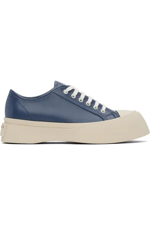 Marni Baskets bleu marine en cuir nappa à semelle Pablo