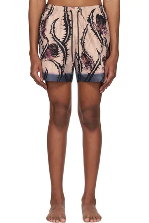 DRIES VAN NOTEN Maillot de bain rose à motif graphique imprimé