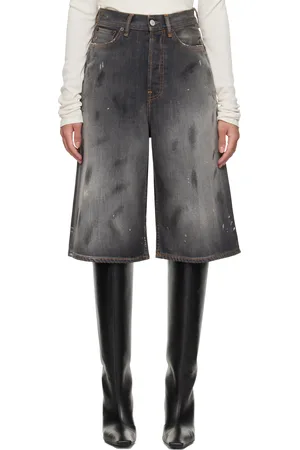 Acne Studios Short décontracté noir en denim