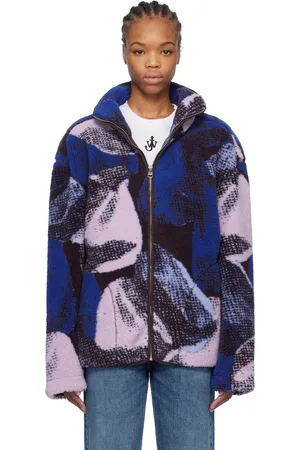 J.W.Anderson Blouson bleu à motif imprimé et à glissière