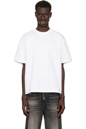 Ganni T-shirt épais blanc en coton à emmanchures basses et image de cœur