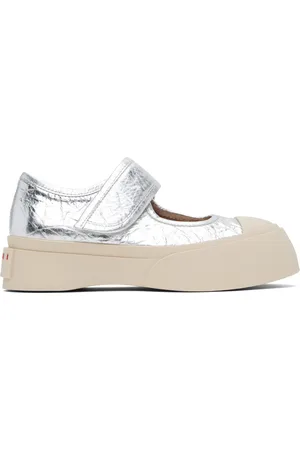 Marni Baskets de style Charles IX argentées en cuir
