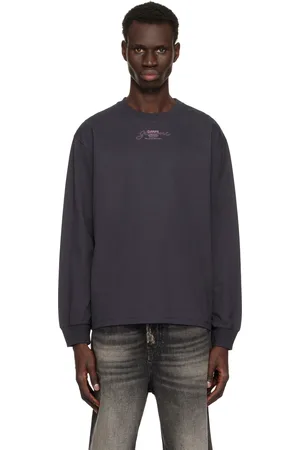 Ganni T-shirt à manches longues mauve en jersey épais Future