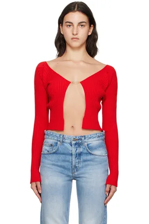 Jacquemus Cardigan long Pralu rouge en tricot - Le chouchou