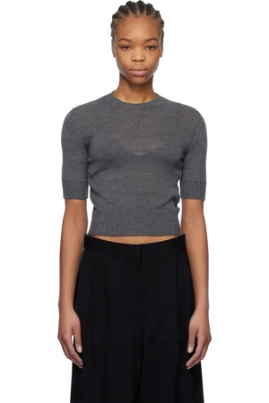 Jil Sander T-shirt gris en laine vierge