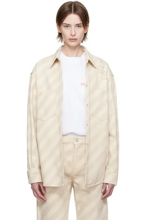 Marni Chemise droite beige en denim