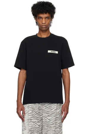Jacquemus T-shirt noir à écusson en gros-grain - Les classiques