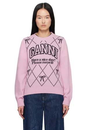 Ganni Pull rose à images de boucle