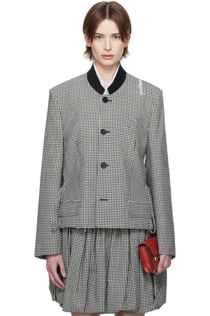 Marni Blouson noir et blanc à motif guingan