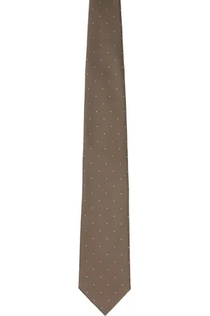 Tom Ford Cravate brune à pois