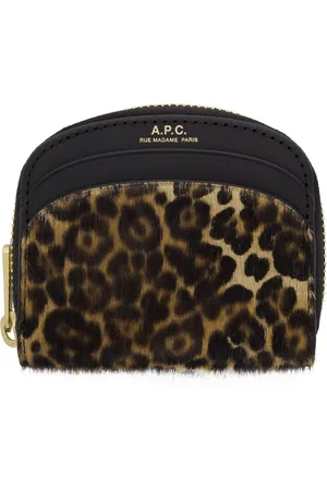 A.P.C. Mini porte-carte compact Demi-lune brun et noir