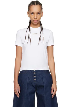 Jacquemus T-shirt blanc à écusson en gros-grain - Les classiques