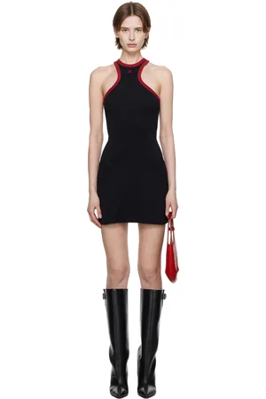 Courrèges Robe courte noir et rouge - Scuba