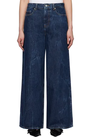 Ganni Jean Marri bleu marine en denim Future froissé