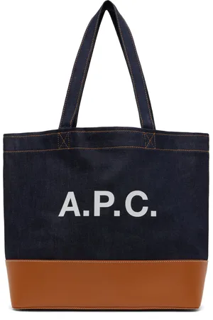 A.P.C. Cabas horizontal Axel bleu marine et brun