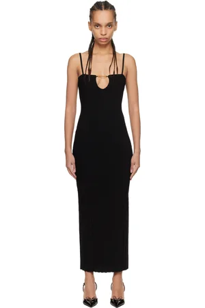Jacquemus Robe midi Sierra noire à bretelles fines